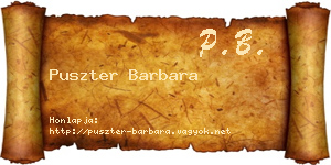 Puszter Barbara névjegykártya